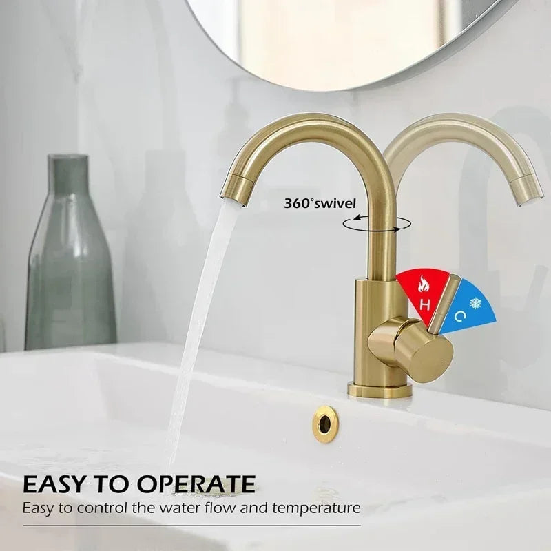 Arrival Light Luxury Gold Bathroom Basin Faucet Modern