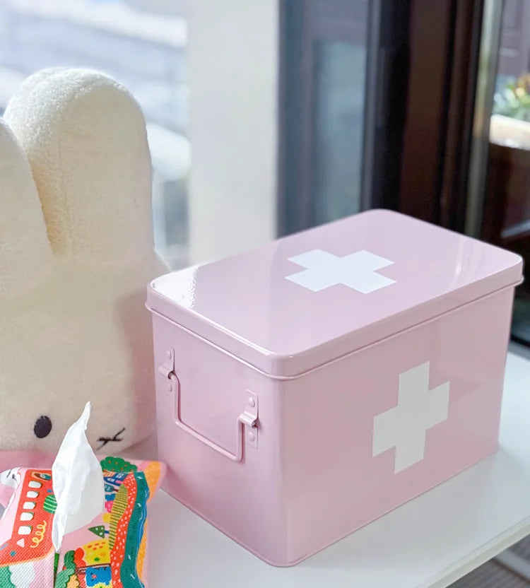 Pink Aesthetic Storage Organizer Box Multi-Layer Compartments