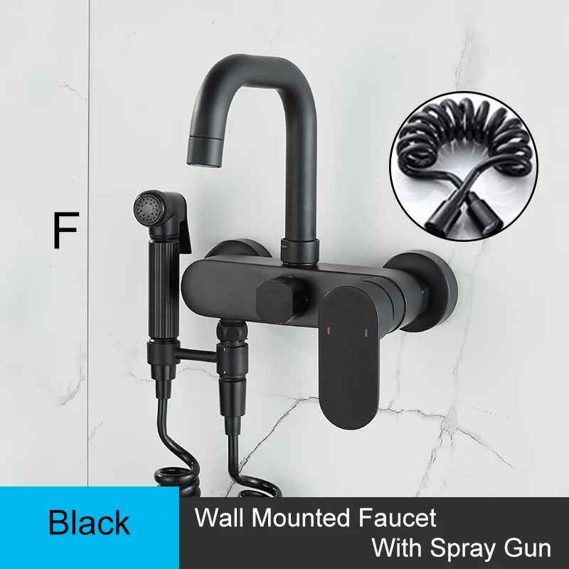 Brass Sink Taps Wall Mounted Basin Mixers Cold