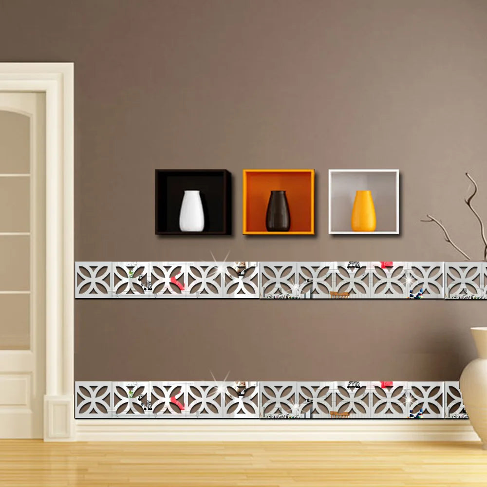 5/10cm Acrylic Wall Mirror Sticker Adhesive Living Room