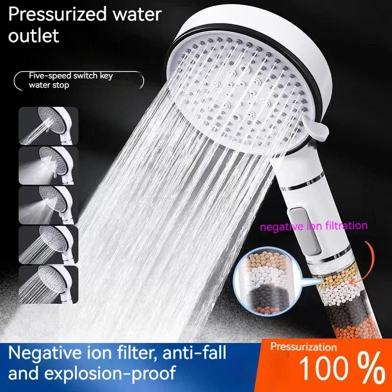 5-Speed Booster Large Panel Strong Water Shower Head