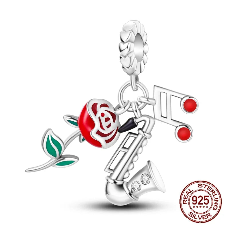 925 Sterling Silver Red Medicine Cabinet Pendant Charms