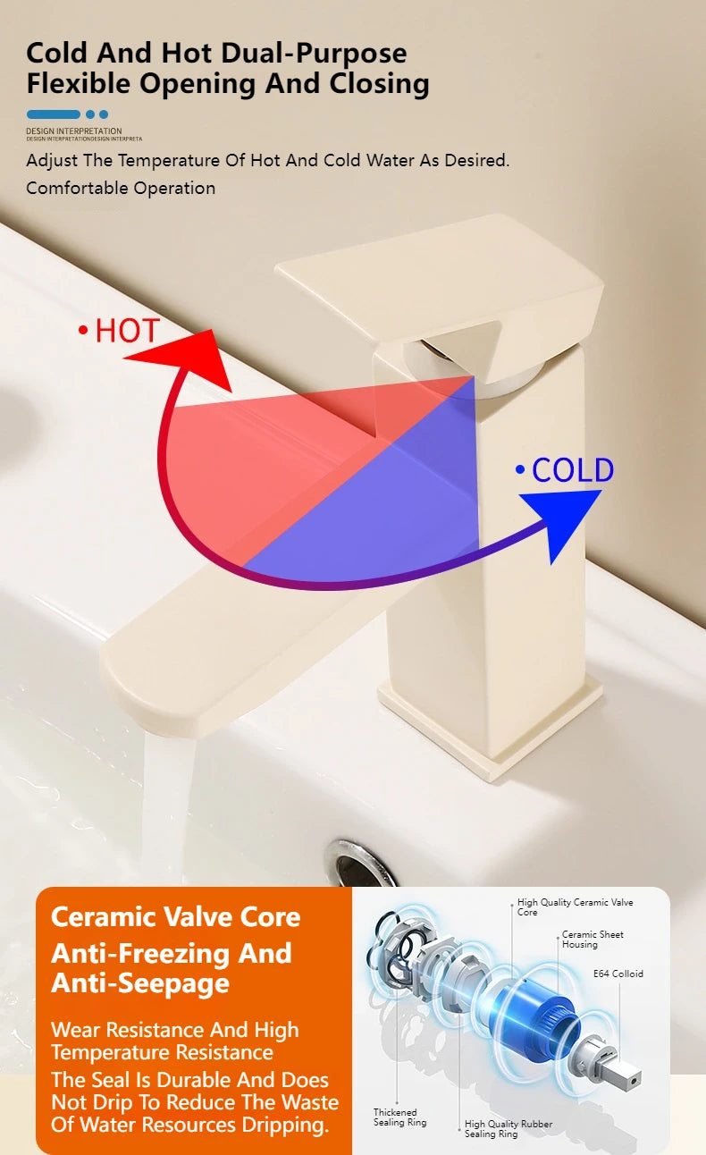 Milk White Handle Deck Mounted Basin Sink Faucet