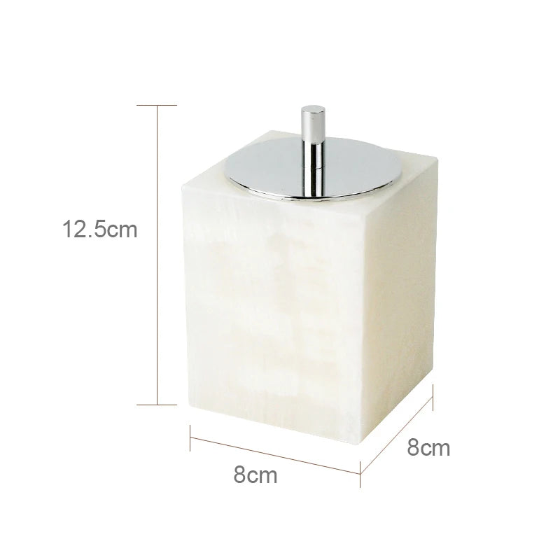 White Onyx Natural Marble Bathroom Elegant Soap Dispenser