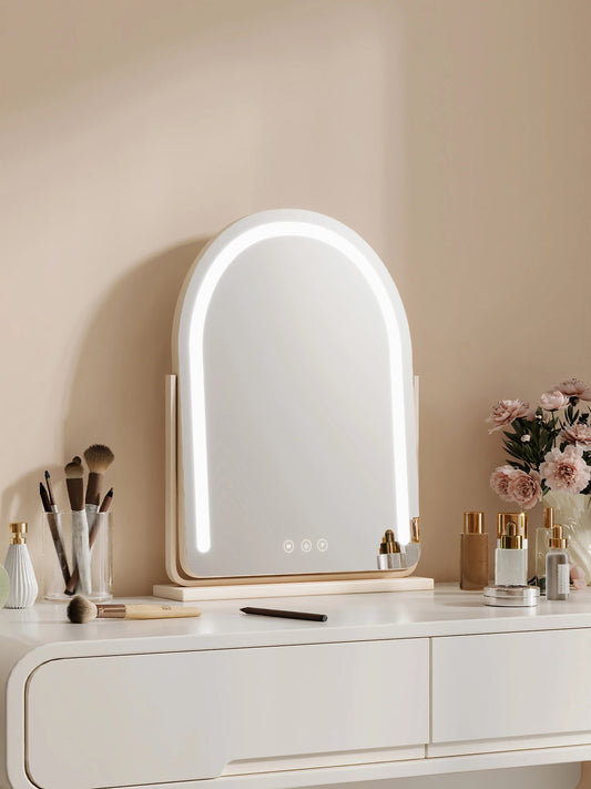 Large Arch-Shaped Makeup Mirror Led Light Desktop Vanity