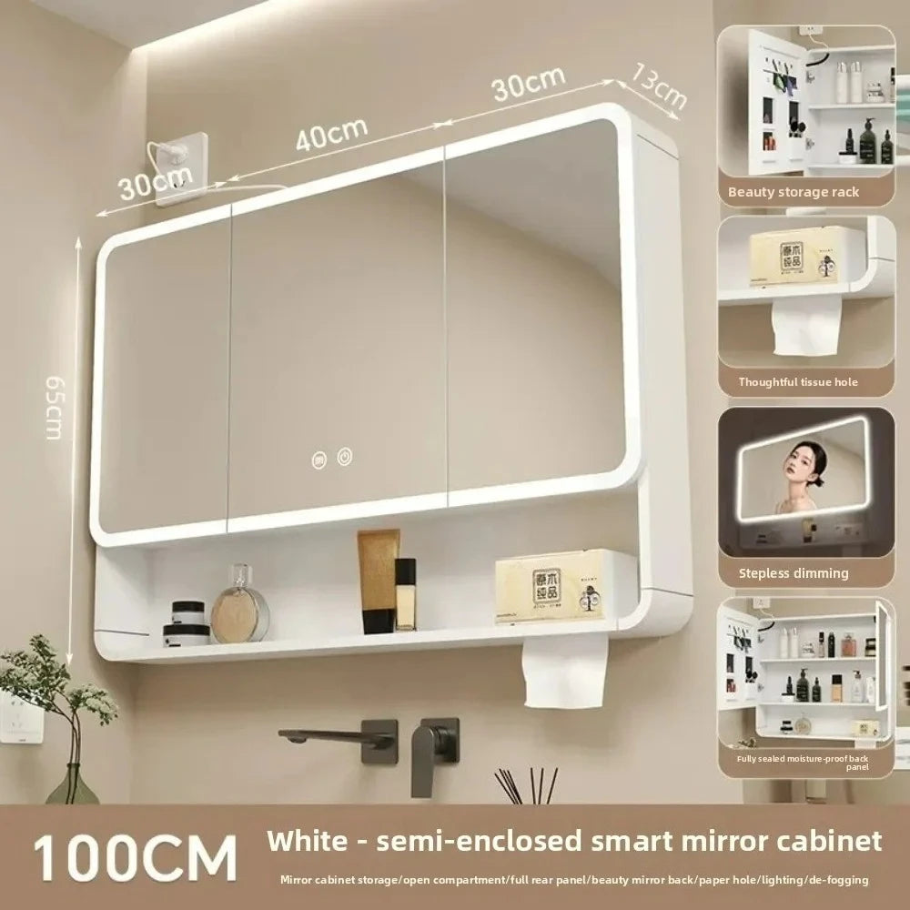 Led Bathroom Mirror Cabinet Anti Fog Wall Mounted