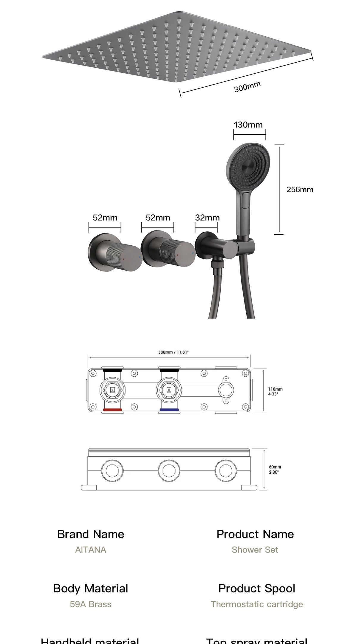 Minimalist Bathroom Ceiling Mount Shower System Rain Shower