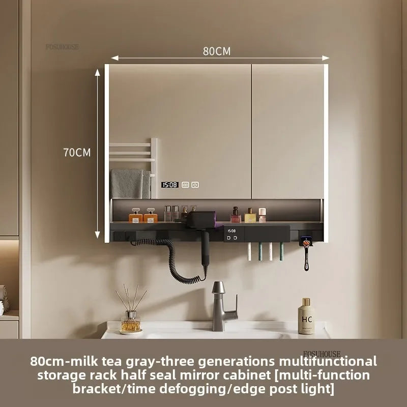 Smart Bathroom Mirror Storage Cabinet Light Bathroom Mirror