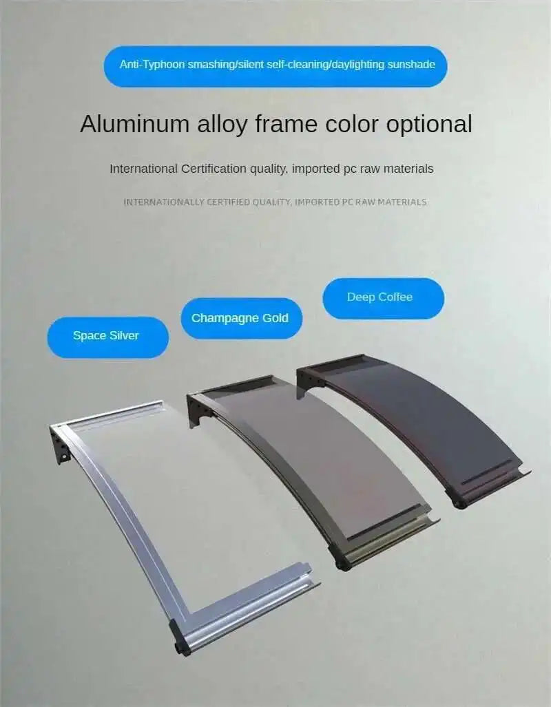 Outdoor Courtyard Rainproof Gazebos Aluminum Alloy Rain Awning