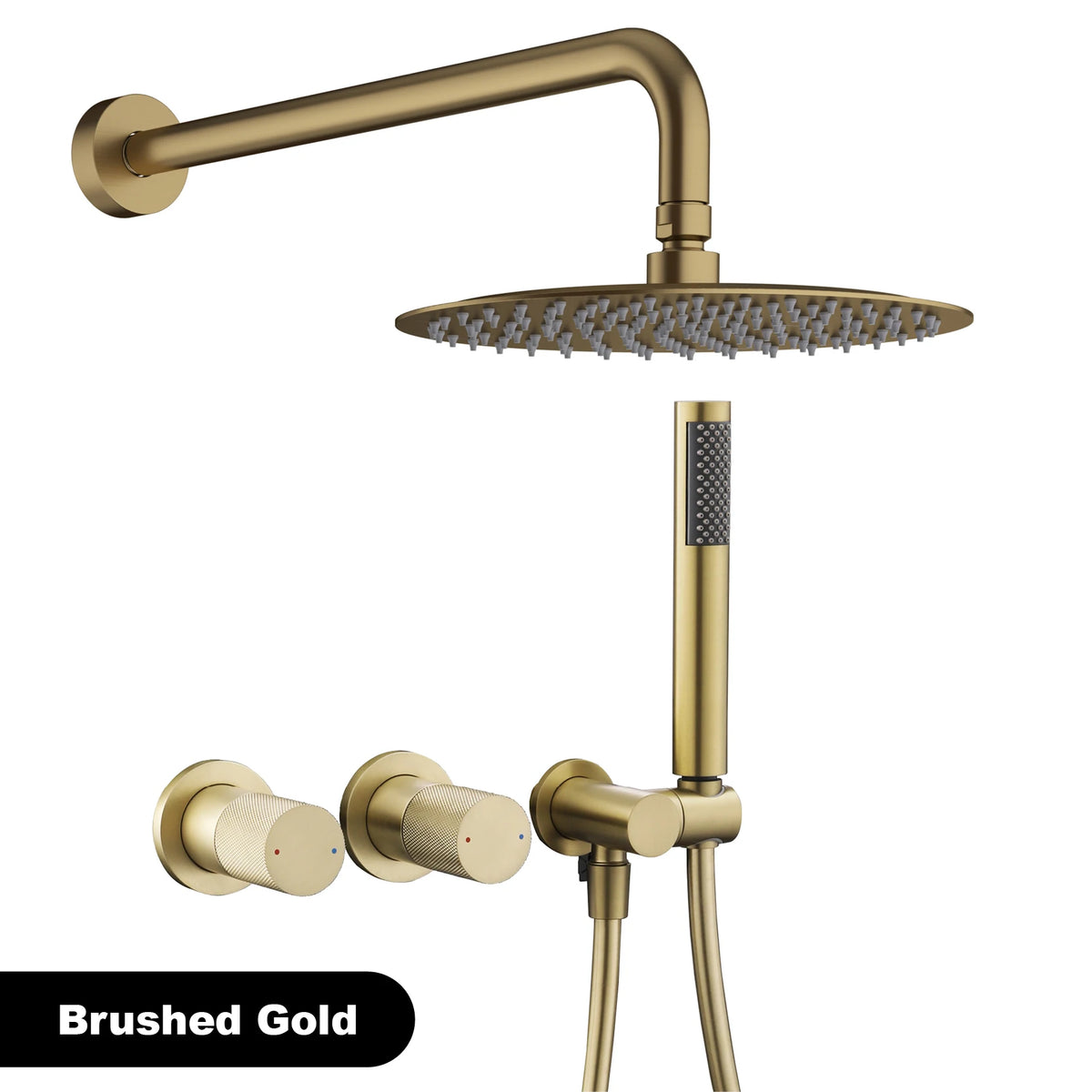 Luxury Gun Gray Brass Wall Mounted Shower System