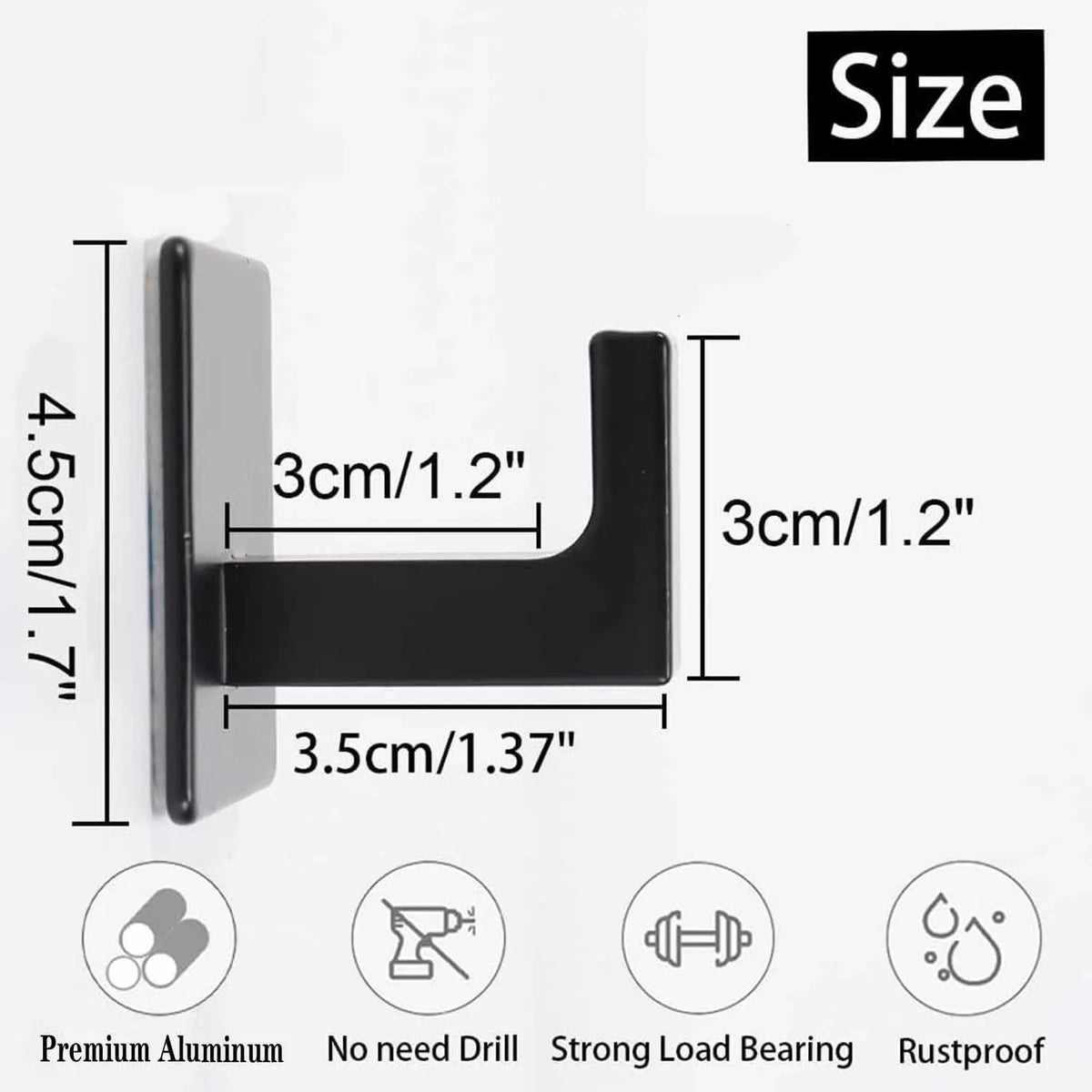 1-4pcs Strong Adhesive Wall Hook Sticker Hanging Coat