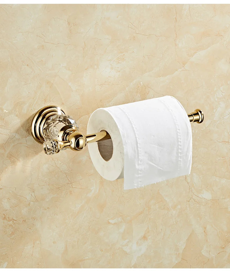 Ellen Golden Crystal Bathroom Hardware Adjust Towel Rack