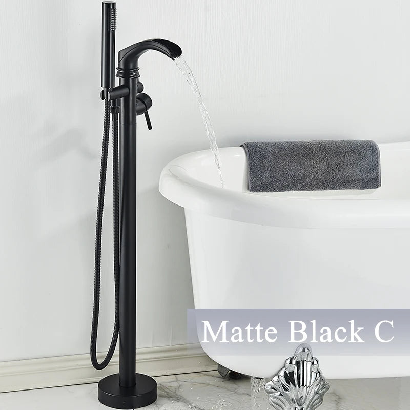 Rozin Black Floor Standing Bathtub Faucet Colors Standing