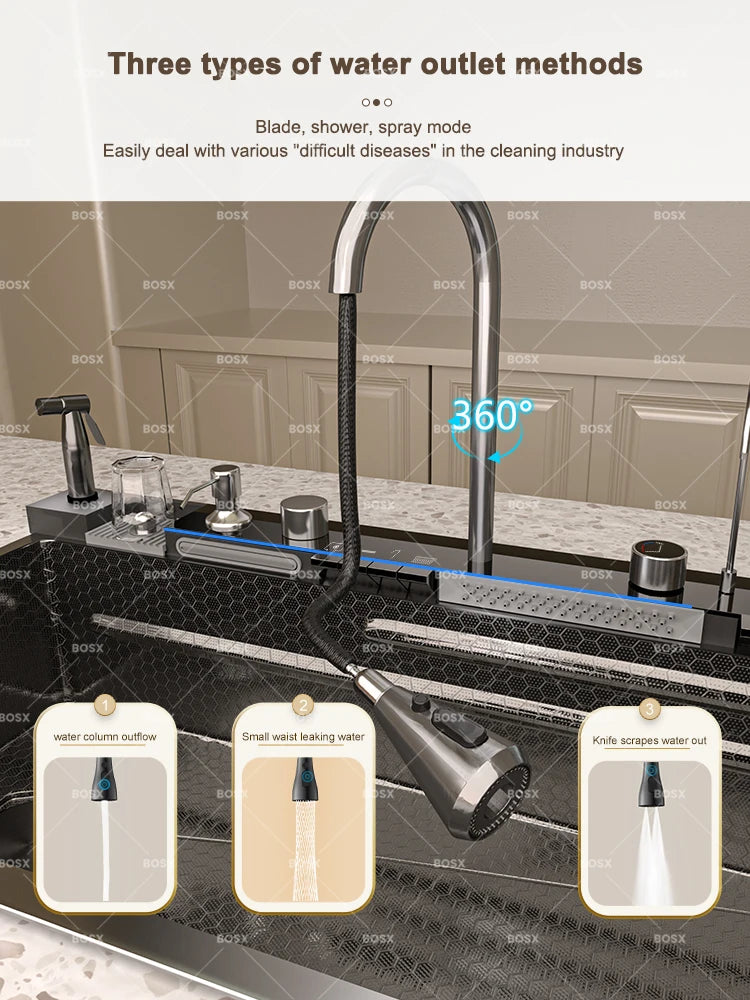 Sinks Stainless Steel Waterfall Sink Includes 120 50