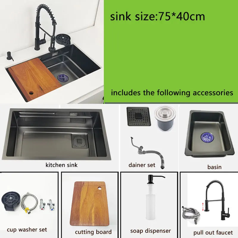 Undermount Or Above Mount Sink Matt Black Nano