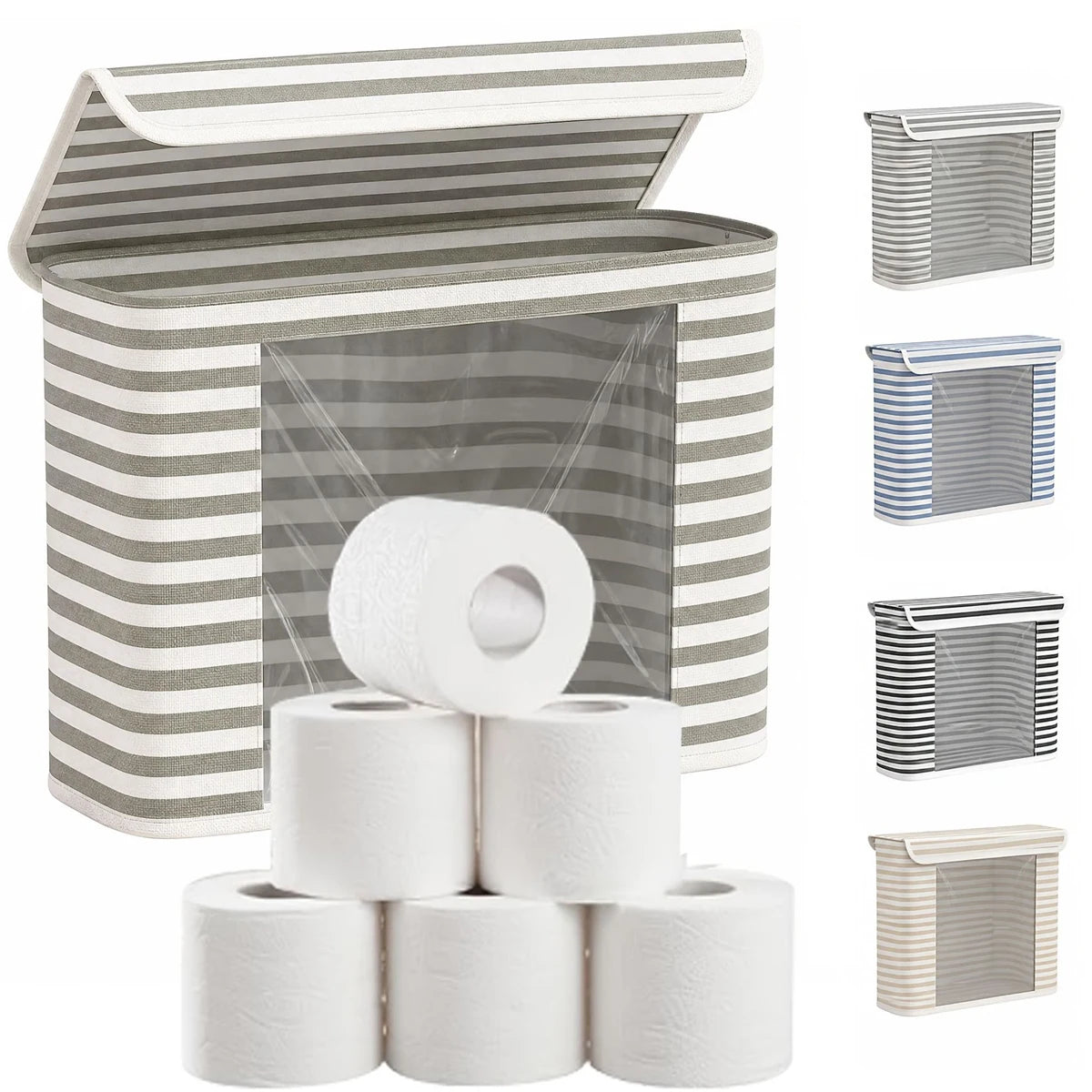 Foldable Toilet Paper Holder Lid Large Capacity Space-Saving
