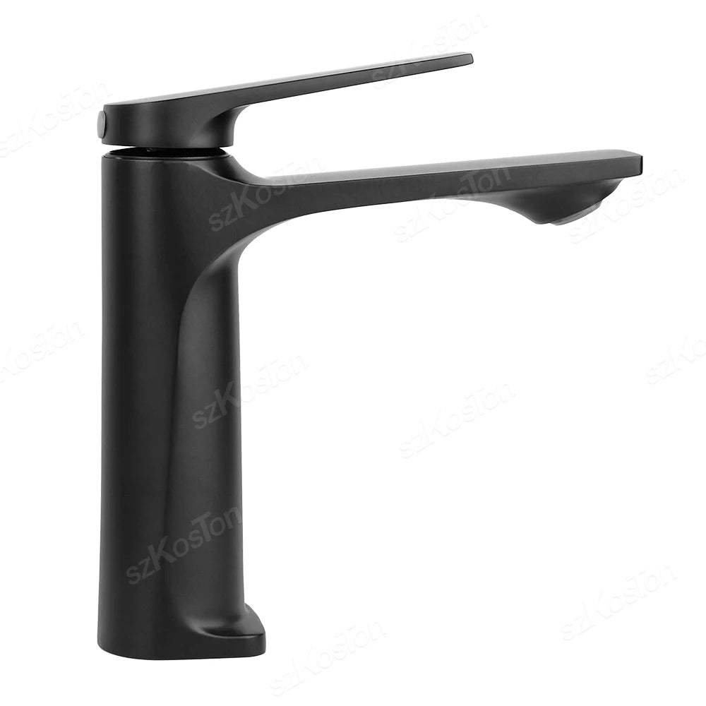 Brass Core Modern Bathroom Sink Faucet Handle Deck