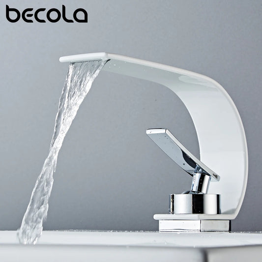 Becola Retail Deck Mount Waterfall Bathroom Basin Faucet