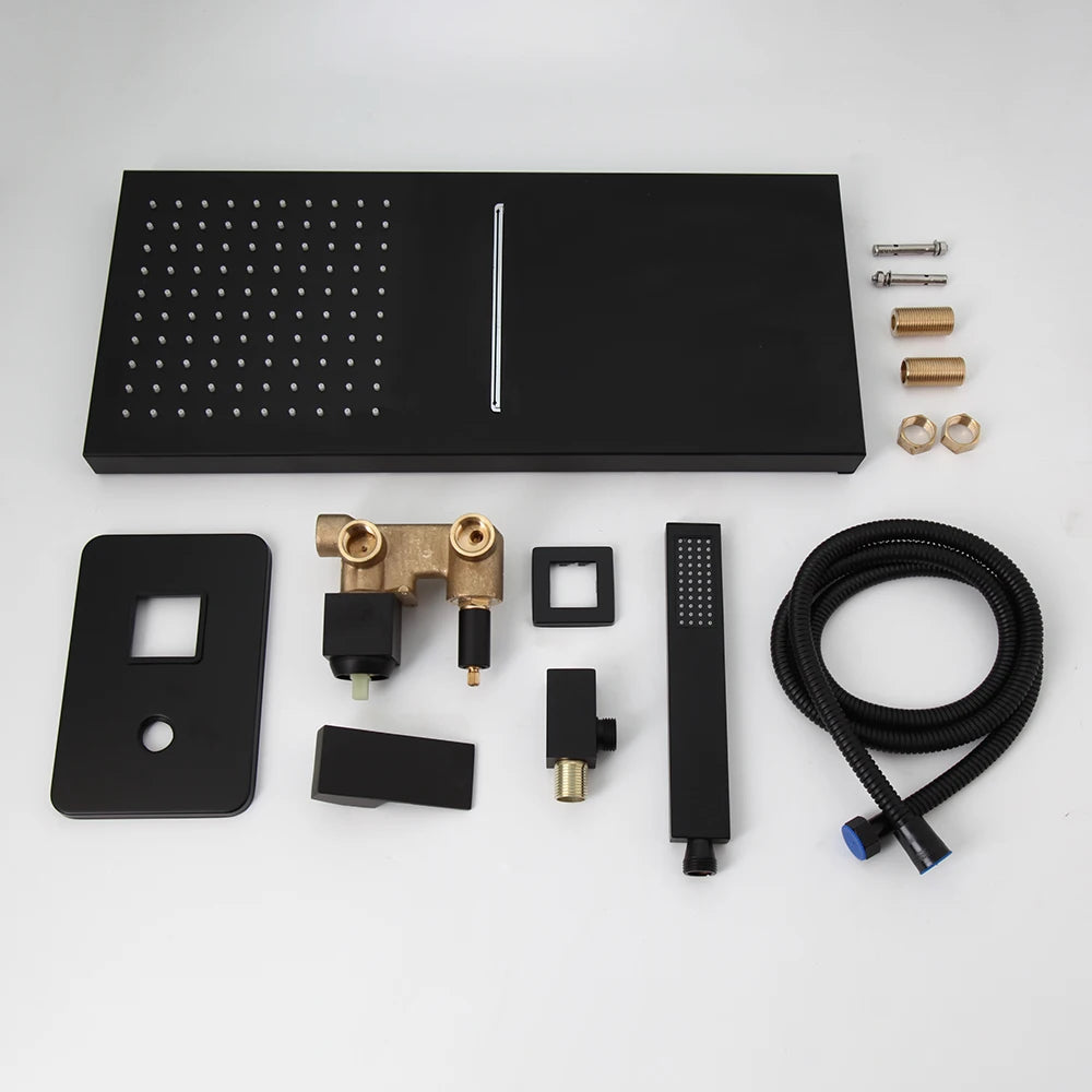 Kemaidi Matte Black Shower Faucet Rectangular Dual-Function