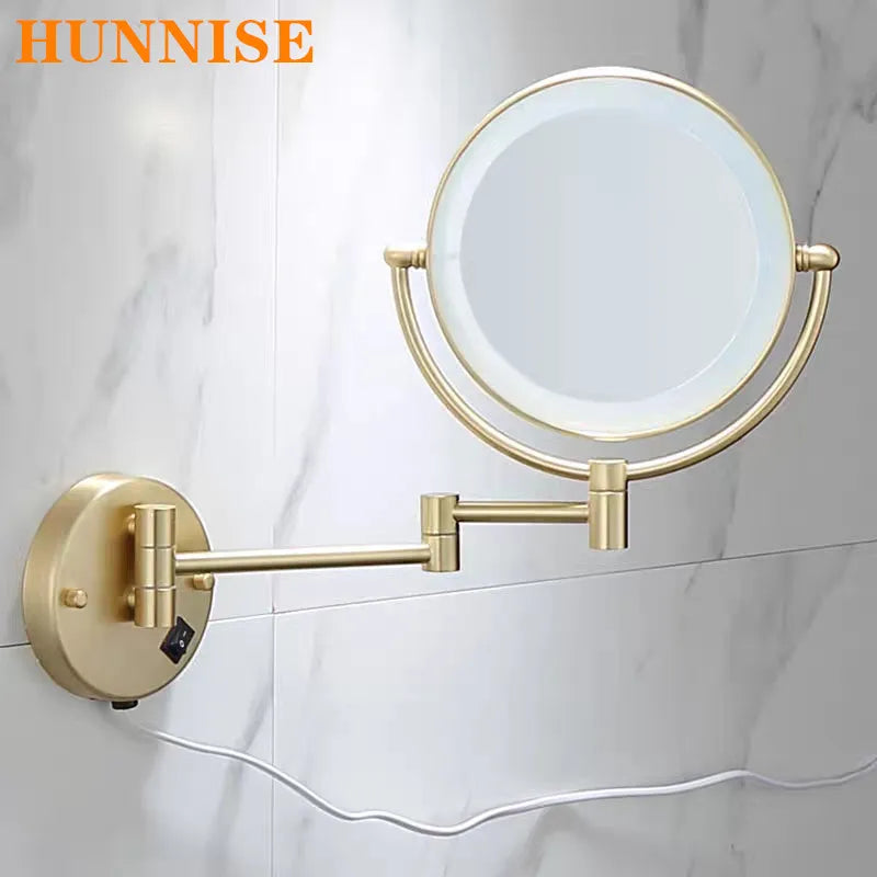 Brushed Gold Led Bathroom Mirrors Quality Brass Folding