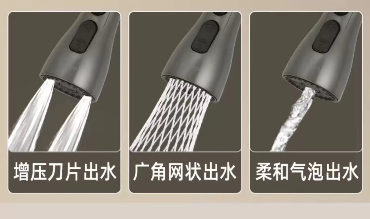 Pull-Out Three-Function Faucet Nozzle Abs Durable Water-Saving
