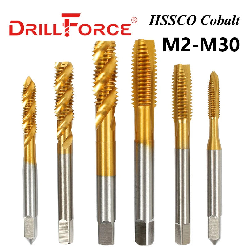 Drillforce Cobalt Screw Thread Tap Drill Bits Spiral