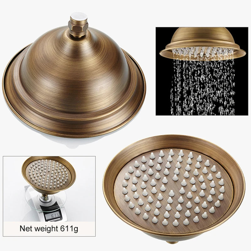 Bathroom Rain Shower Antique Bronze Wall Mounted Bath