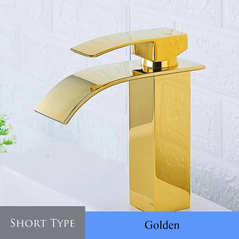 Retail Waterfall Bathroom Basin Faucet Chrome Deck Mount