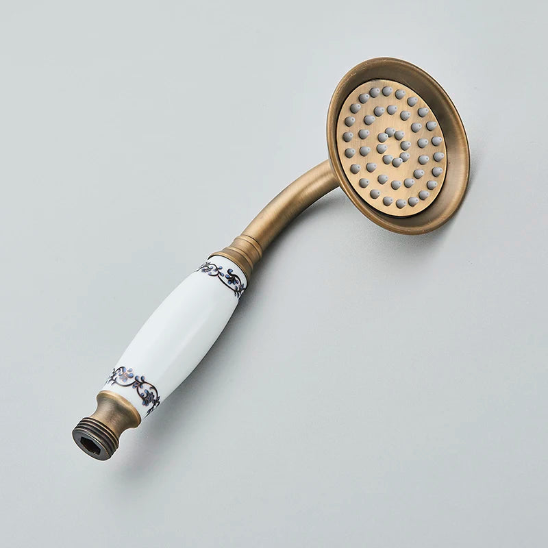 Retro European Bathtub Shower Faucet Handled Handshower Ceramics