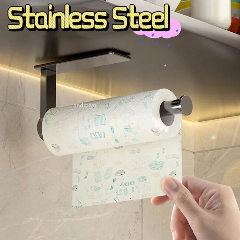 Adhesive Toilet Paper Holder Wall Mount Bathroom Silver