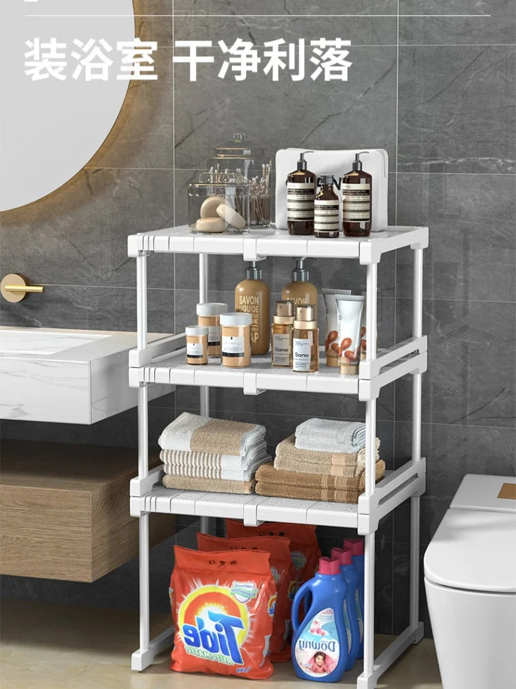 Wardrobe No-Punch Multi-Layer Retractable Adjustable Shelves