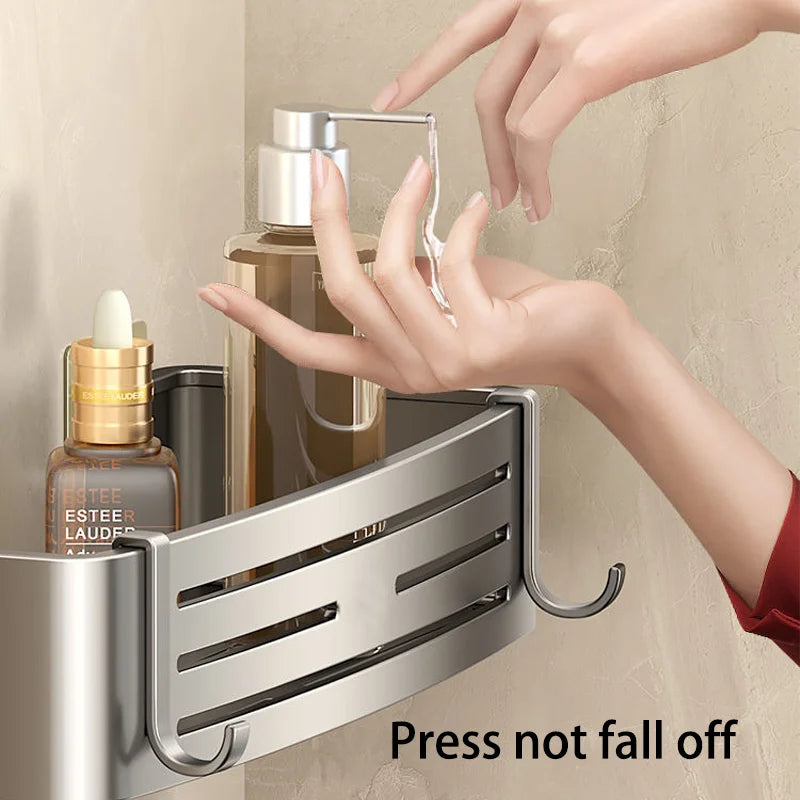 Aluminum Bathroom Shelves Wall Towel Rack Mounted Shower