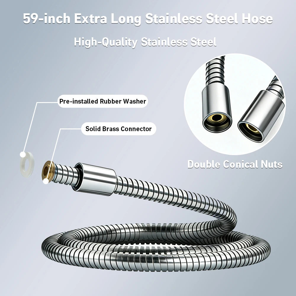 High-Flow Large Nozzle Handheld Shower Head Two-In-One Shower