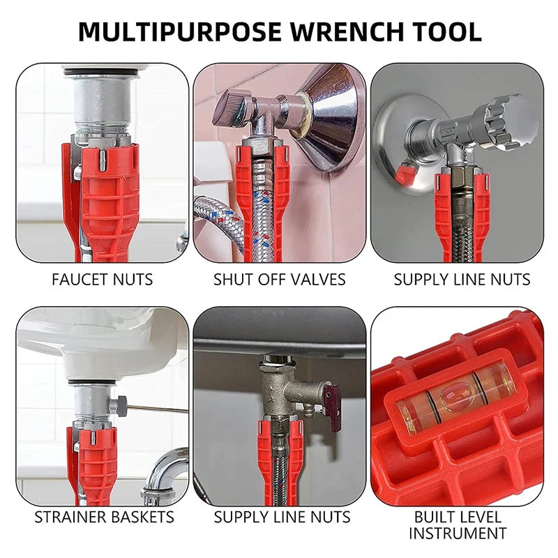 Double-Head Handle Installer Ratchet 14 In Wrench Sink