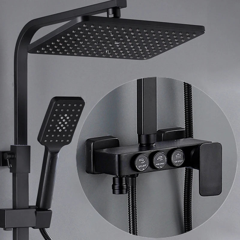 White Digital Bathroom Shower Quality Brass Bathroom Mixer