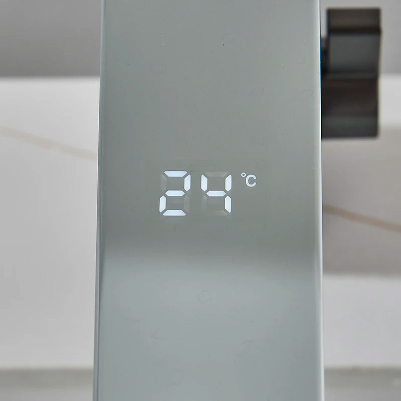 Luxury Silver Gray Smart Lcd Daul Sensor Bathroom