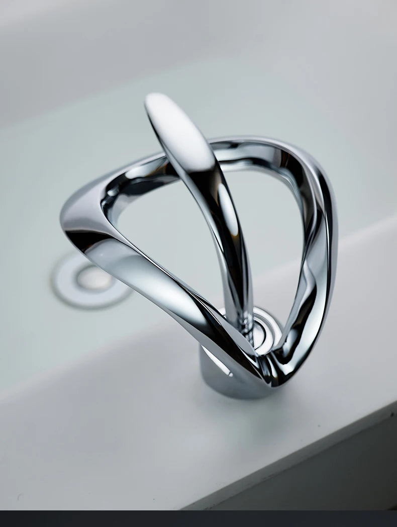 Black Bathroom Basin Taps Handle Waterfall Faucet Solid