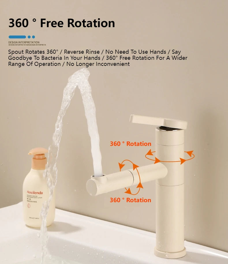 Milk White Handle Deck Mounted Basin Sink Faucet