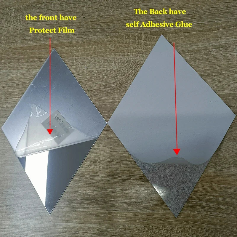 3d Mirror Stickers Acrylic Triangles Self-Adhesive Diamonds Diy