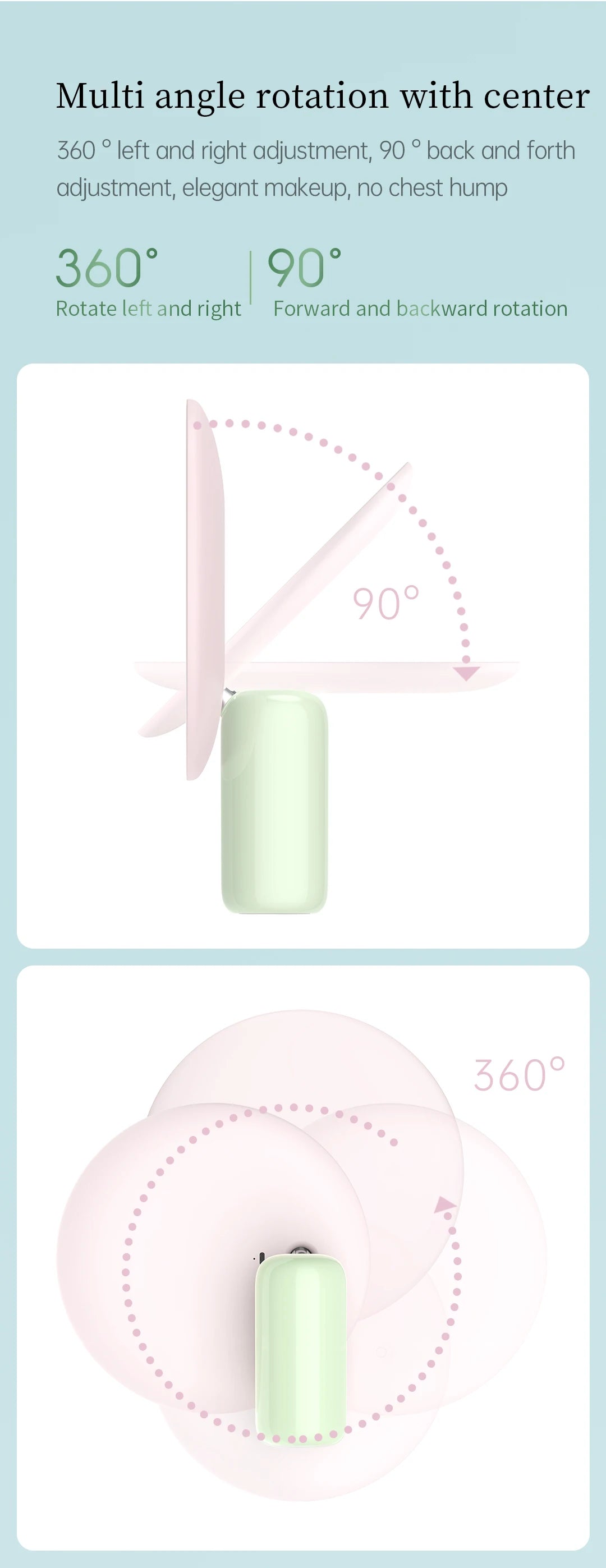 Doco Table Makeup Mirror Led Light Stepless Dimmer