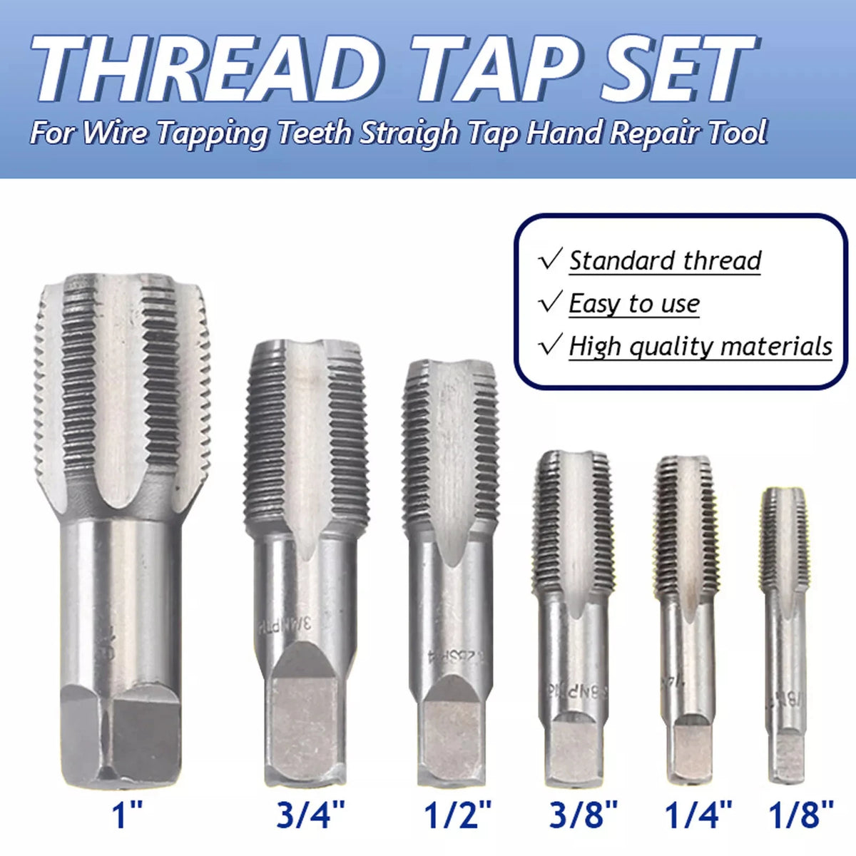 1/2/5pcs G1/8 1/4 3/8 1/2 3/4 Hss Taper