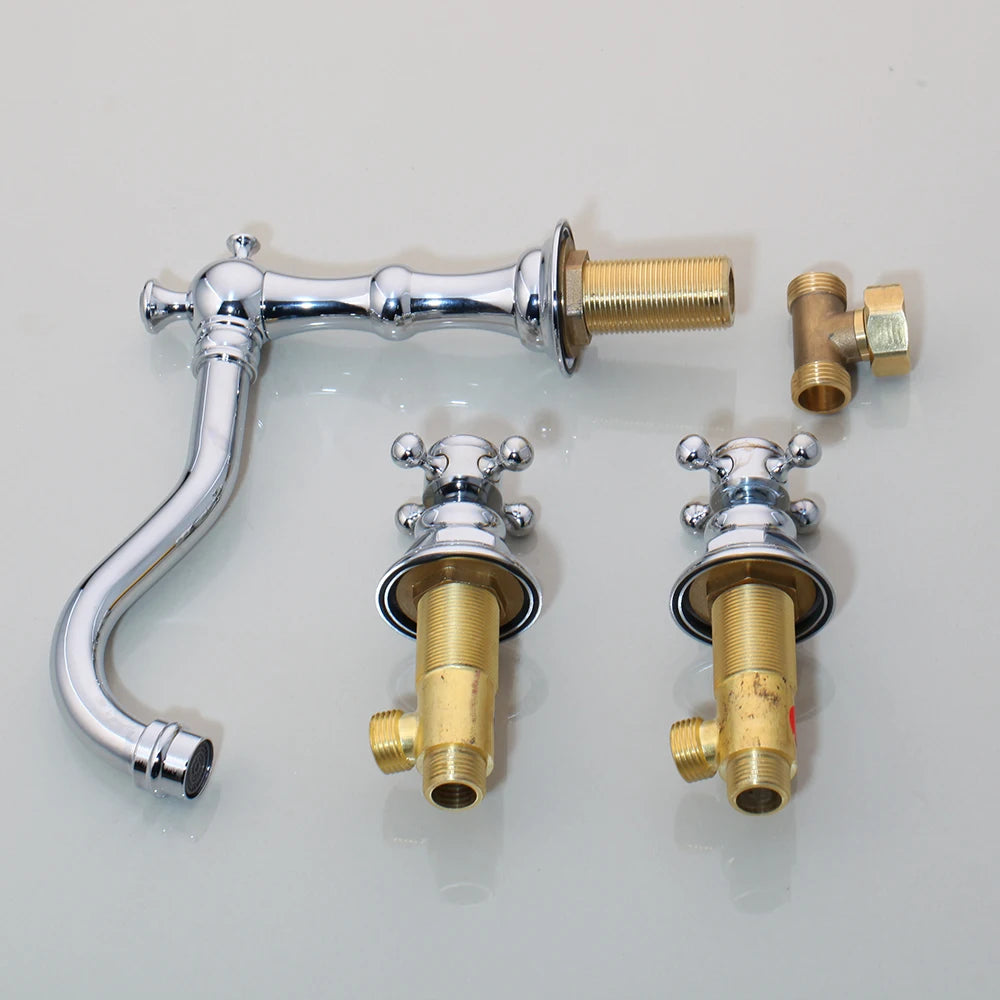 Kemaidi Antique Brass Bathroom Faucets Inch Brass Widespread