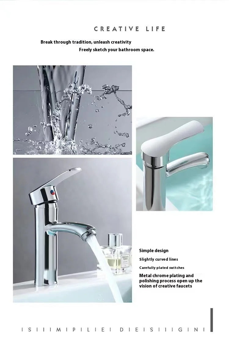 Bathroom Sink Faucet Cold Function Accessory Setsilver Basin