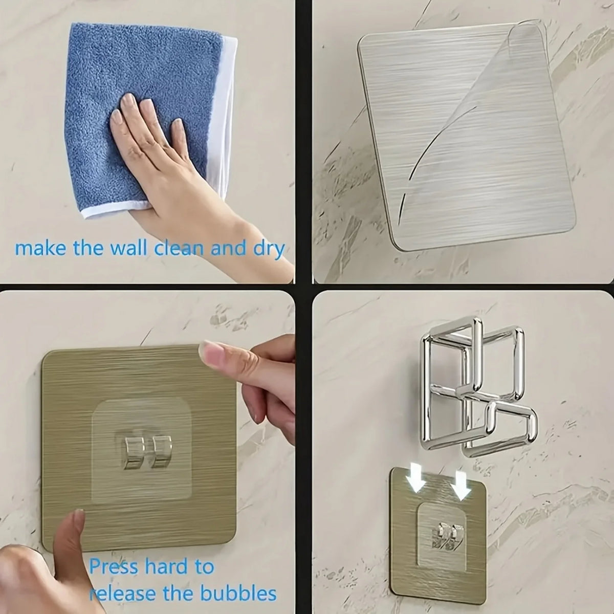 1/2/4/6pcs Stainless Steel Washbasin Hook Punch-Free Bathroom