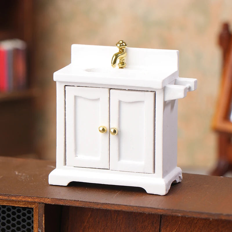 Realistic 1/12 Scale Dollhouse Simulation Wash Basin Toy