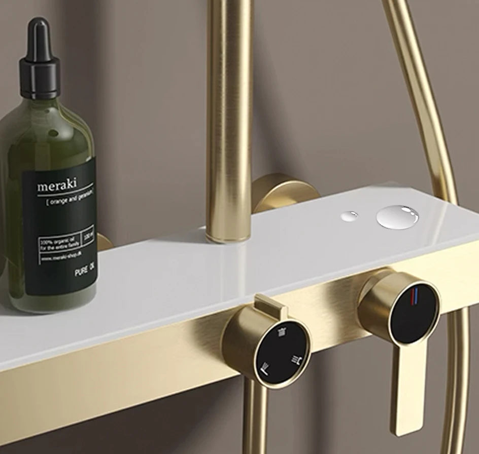 Brushed Gold Bathroom Shower Quality Brass Cold Bathroom