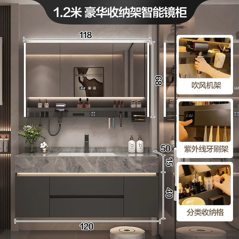 Simple Luxury Bathroom Cabinets Washbasin Vintage Toilet Drawer