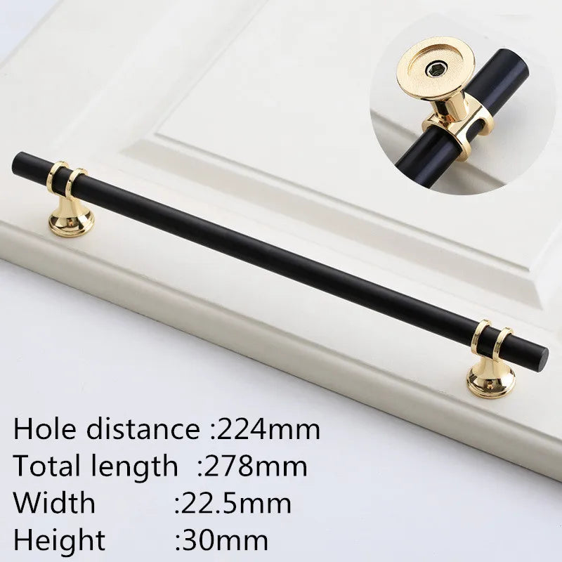 Kk&Fing Cabinet Wardrobe Door Golden Handles Lengthen Light