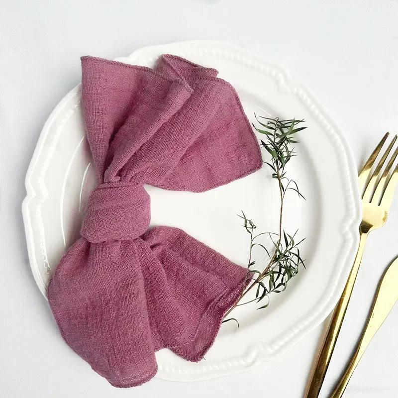 50pcs Handmade Gauze Napkins 30x30cm Cotton Cloth Napkins