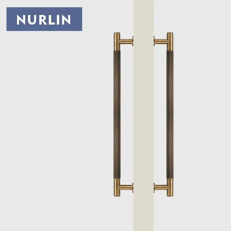 Nurlin Brass Door Double Sided Linear Striped Pull